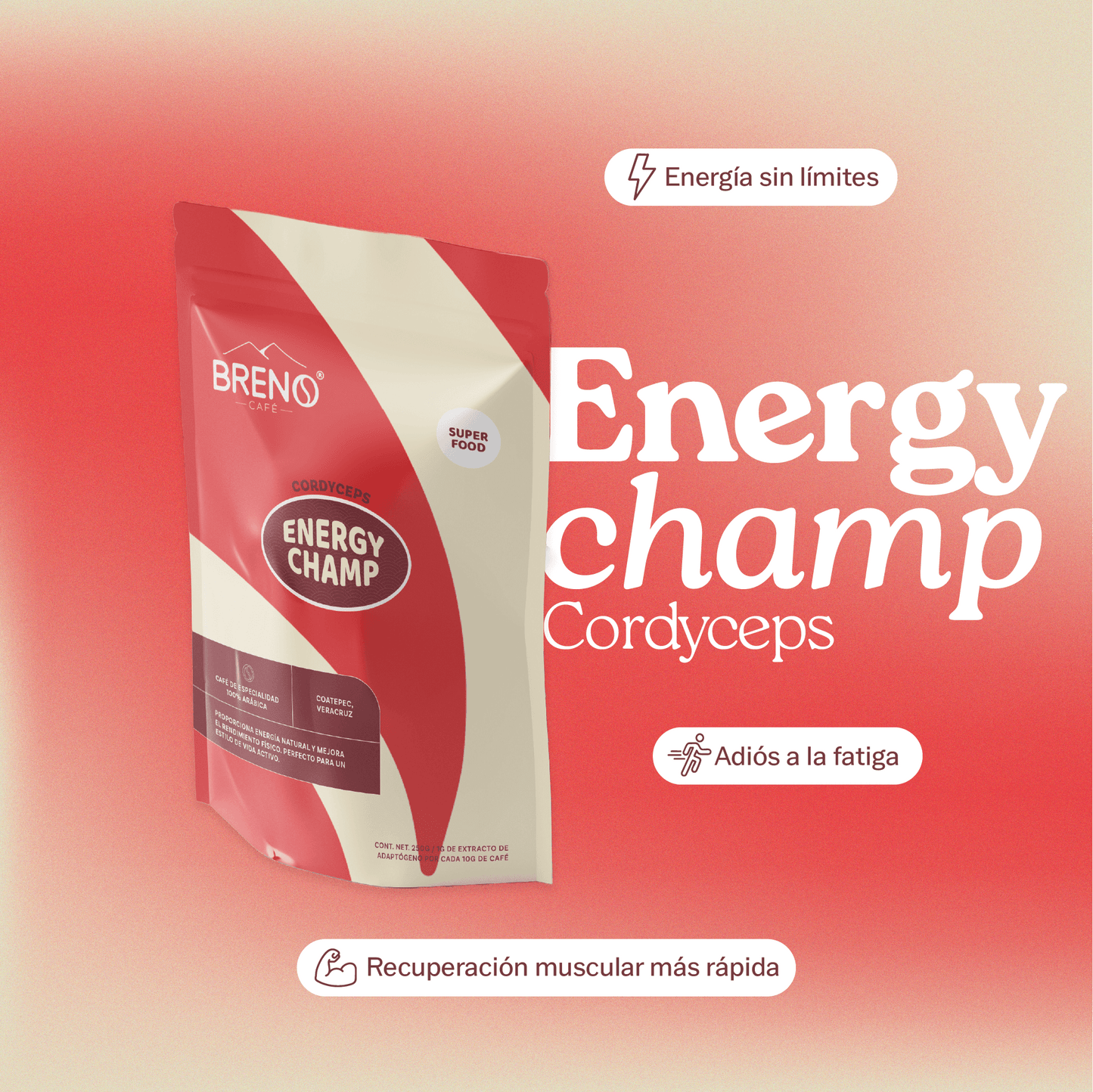 ENERGY CHAMP - Café con Cordyceps