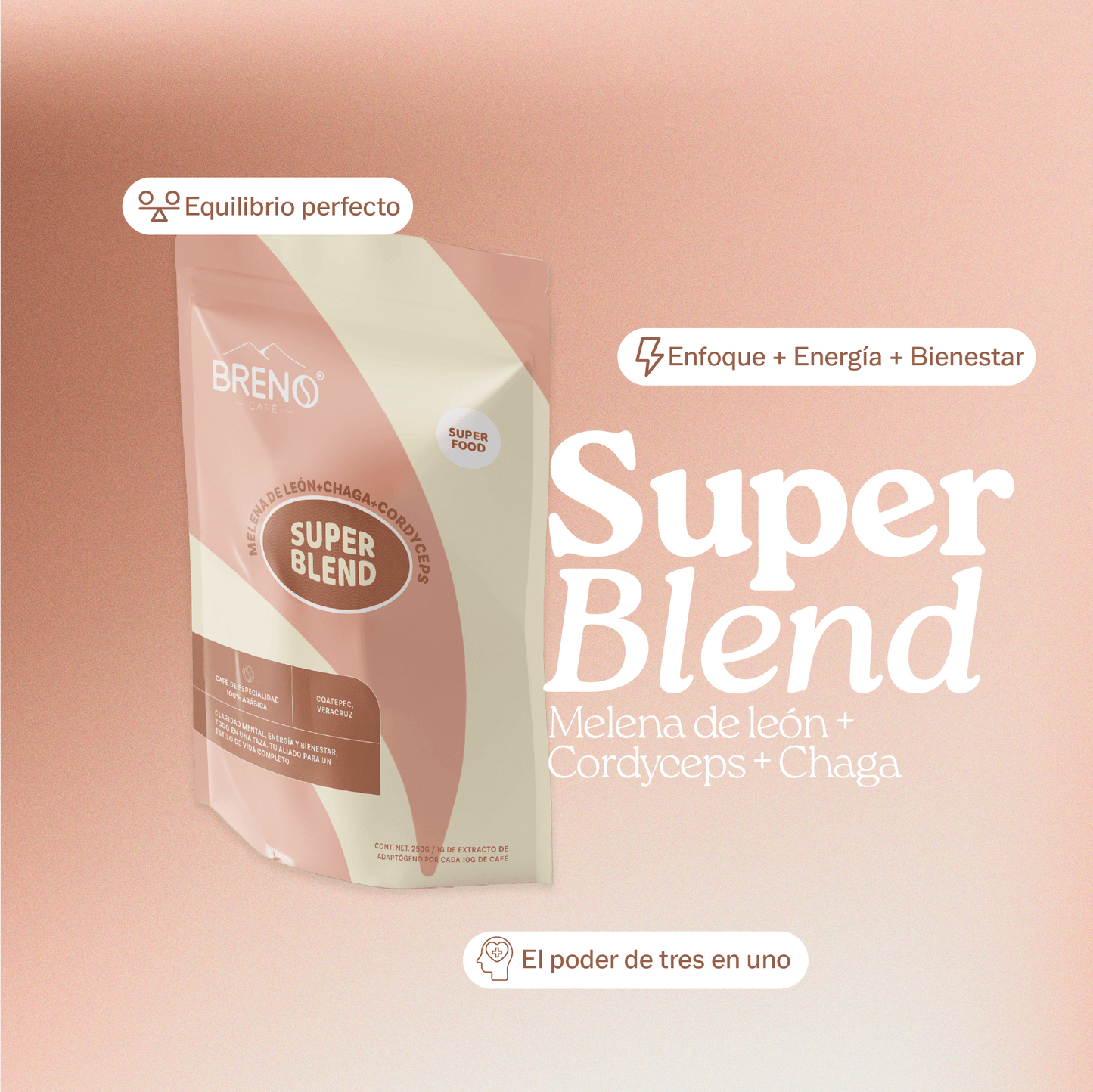 SUPER BLEND - Café con Melena de León, Cordyceps y Chaga